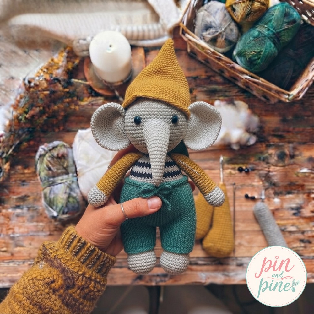 A Little Elephant In A Hat - Crochet Amigurumi From First