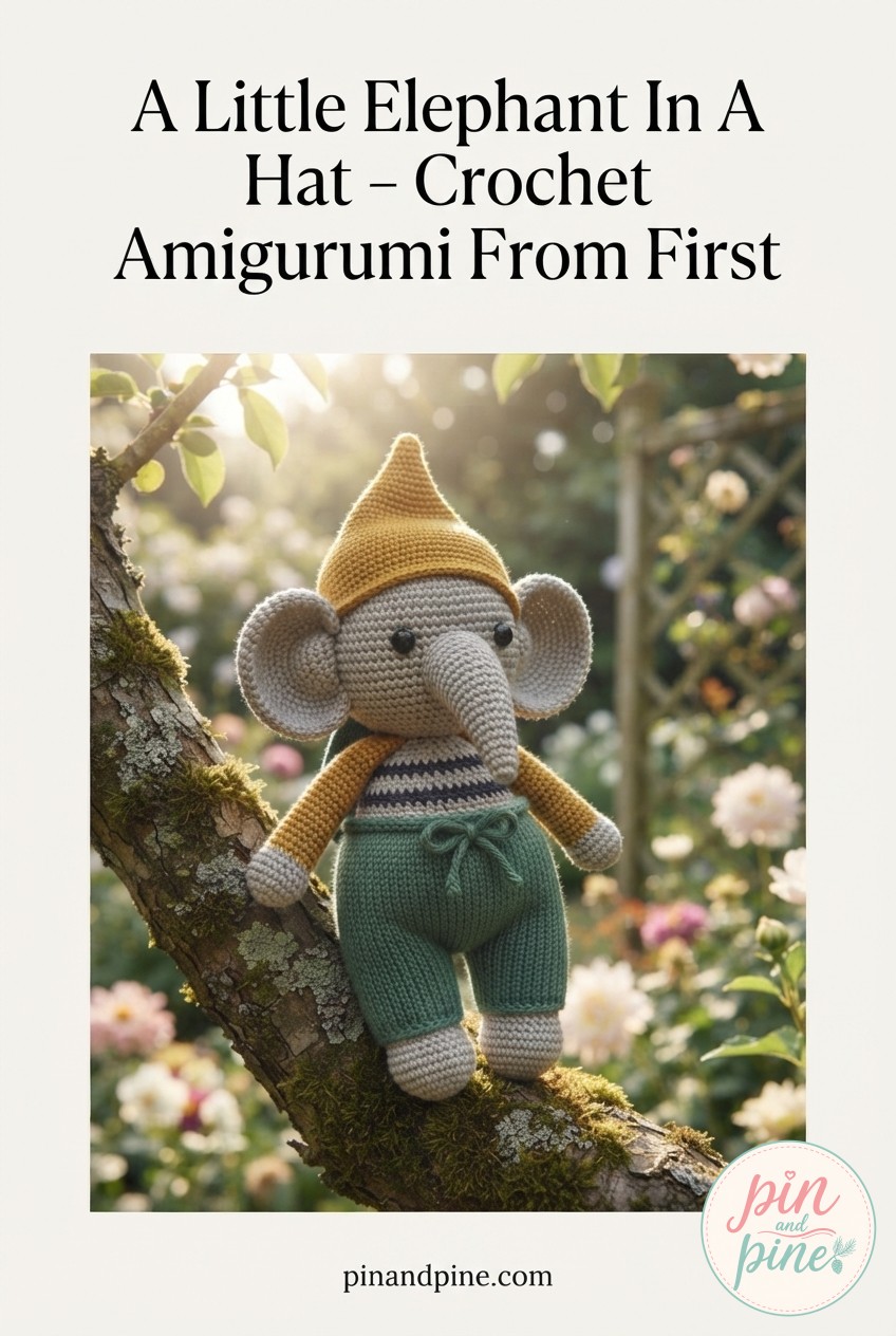 A Little Elephant In A Hat - Crochet Amigurumi From First