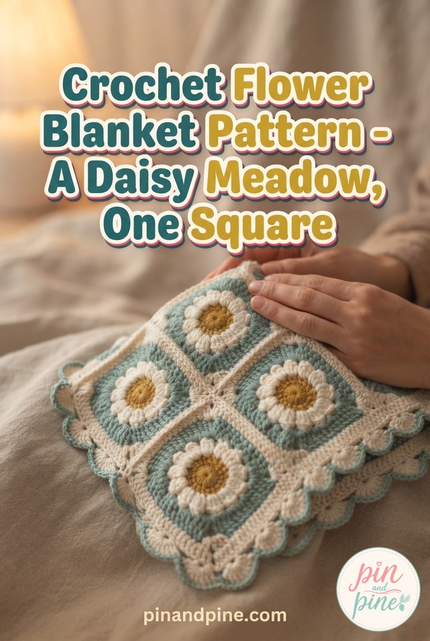 Crochet Flower Blanket Pattern - A Daisy Meadow, One Square